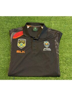 Indigenous All Stars jersey mens large black BLK rugby short sleeve newman